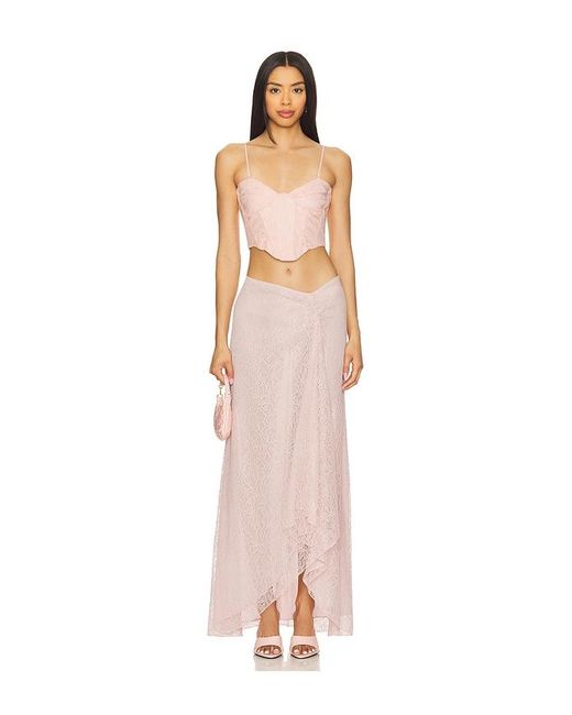 Camila Coelho Pink Roland Maxi Skirt