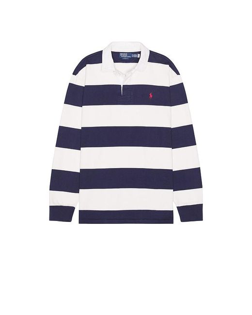 Polo Ralph Lauren Blue Long Sleeve Heavyweight Rugby Shirt for men
