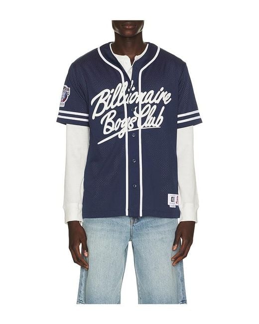 BBCICECREAM Blue Big Chew Baseball Shirt for men