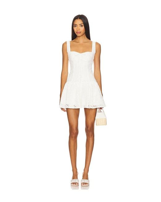 For Love & Lemons White Daisy Lace Mini Dress