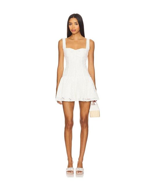 For Love & Lemons White Daisy Lace Mini Dress