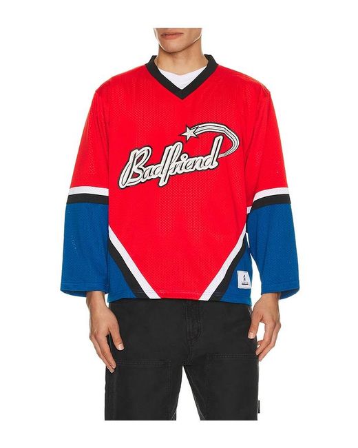 Badfriend Red Hockey Jersey for men