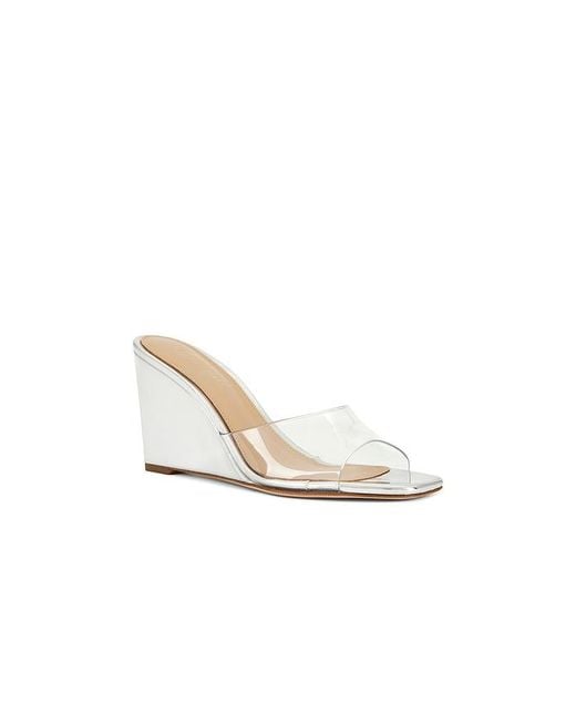 Veronica Beard White Asha Wedge Sandal