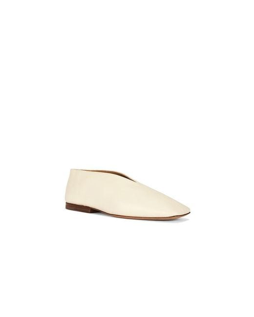 Mansur Gavriel White Square Soft V Flat