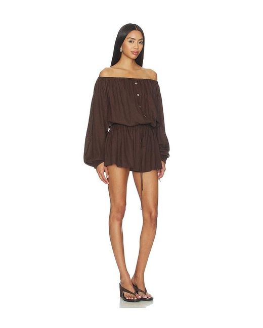 Tularosa Brown Kai Linen Romper