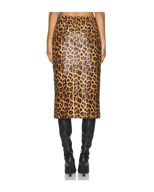 AEXAE Black Leather Maxi Skirt