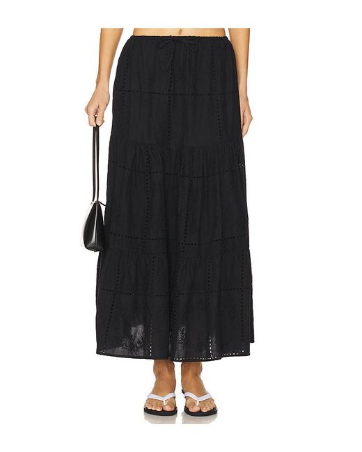 WeWoreWhat Black Midirock Mit Lochstickereien