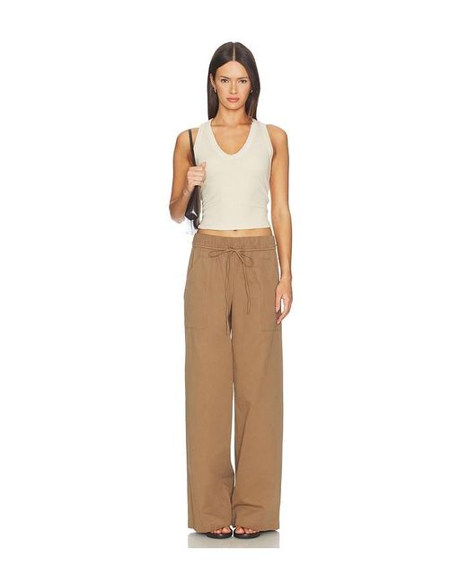 Vince Natural Mid Rise Cotton Drawstring Pant