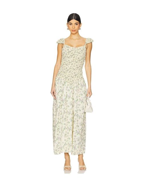 SWF White Cap Sleeve Mottled Max Dress