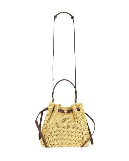 Tory Burch Metallic Romy Straw Bucket Bag