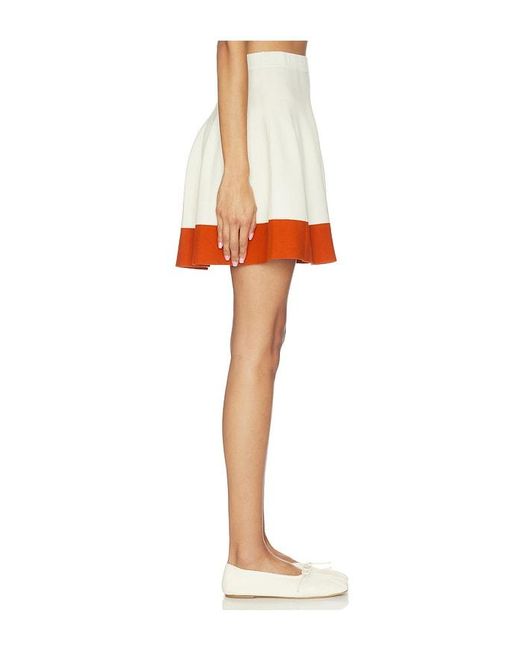 Khalhon Orange Varsity Flare Knit Skirt