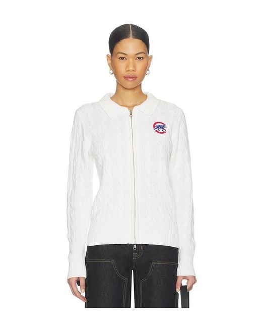 Terez White X Revolve Chicago Cubs Zip Knit Cardigan