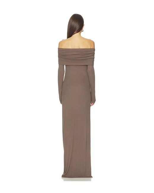 Enza Costa Multicolor Silk Rib Off Shoulder Fluid Dress
