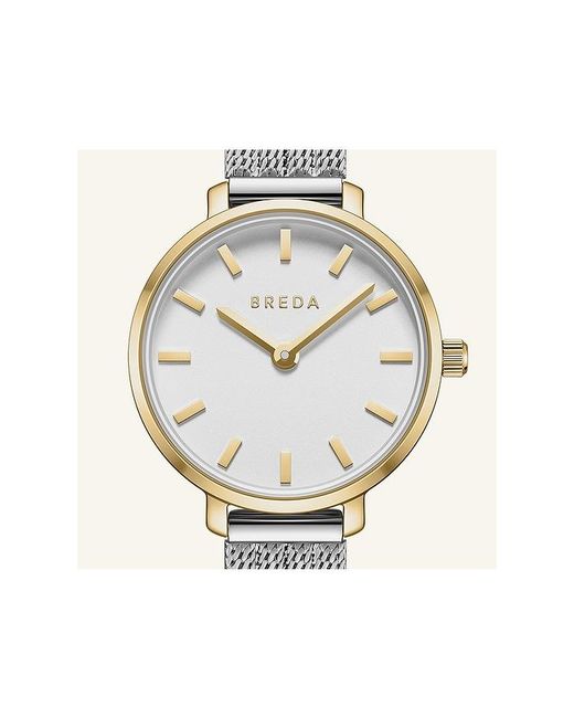 Breda White Beverly Mesh Watch