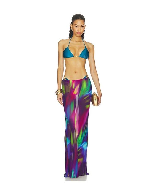 Runaway the Label Multicolor Cyrus Low Waist Sheer Maxi Skirt