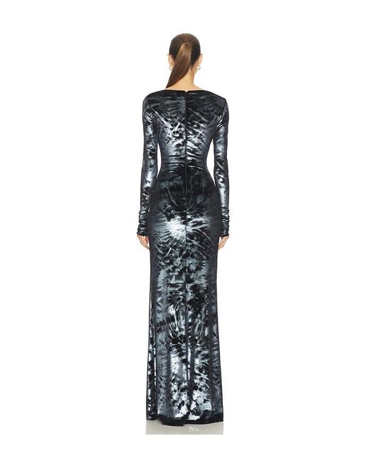ROBE DE SOIRÉE VELOUR BOATNECK en Blue LAPOINTE