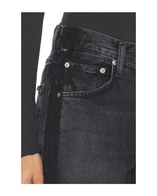 Citizens of Humanity Black Lindz Low Rise Easy Straight With Tuxedo Stripe Jeans