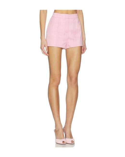 Generation Love Pink Tayla Windowpane Suiting Micro Shorts