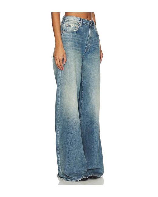 GRLFRND Blue Luna Mid Rise Baggy Wide Leg Jeans
