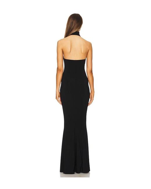 Norma Kamali Black Halter Fishtail Gown