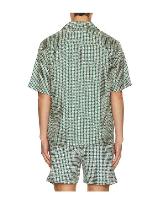 Jonathan Simkhai Green Clarke Printed Silk Shirt for men