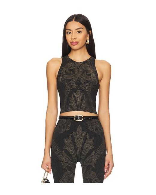 Wolford Black X Etro Metallic Jacquard Crop Top