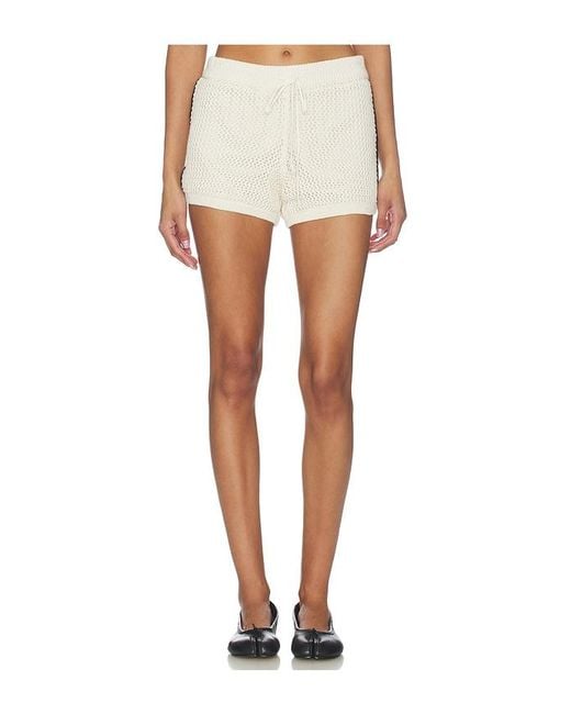 Sanctuary White Open Stitch Track Short