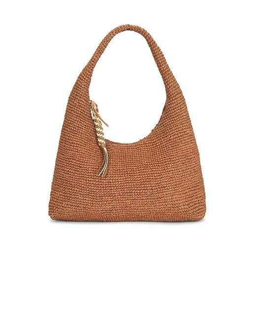 Loeffler Randall Brown Willow Crochet Raffia Shoulder Bag