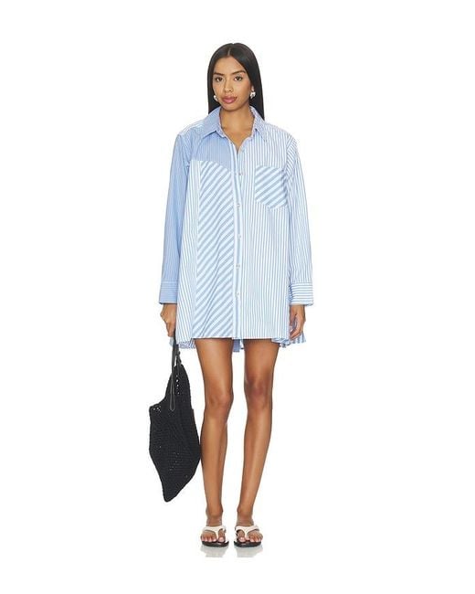 Free People Blue Oxford Club Mini Dress