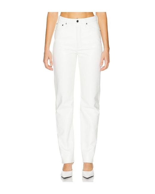 Agolde White 90's Pinch Waist Long Jeans