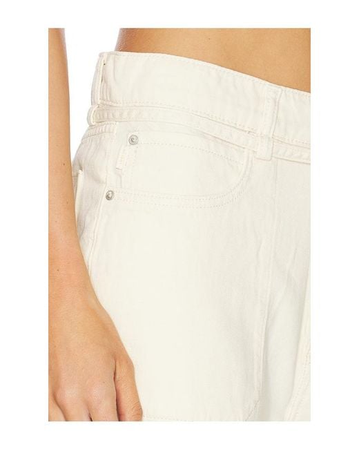 DL1961 White Casie Aura Mid Rise Relaxed Wide Leg Jeans