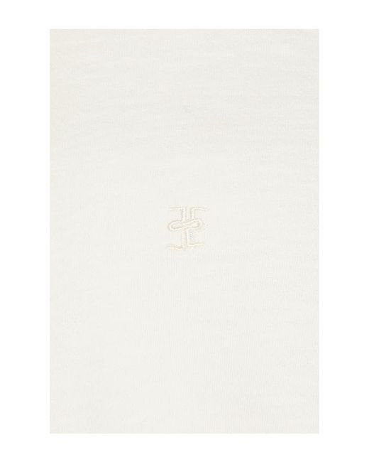ÉTERNE White Cropped Half-Zip Sweatshirt