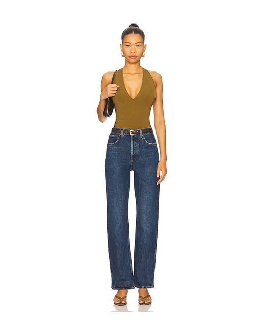 Agolde Blue Organic Cotton Wide Leg Jeans