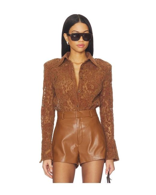NonChalant Label Brown Eliza Top