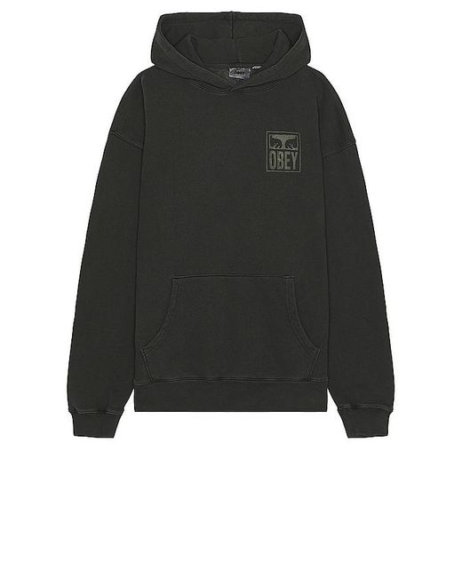 Obey Black Pigment Eyes Icon Extra Heavy Hoodie for men