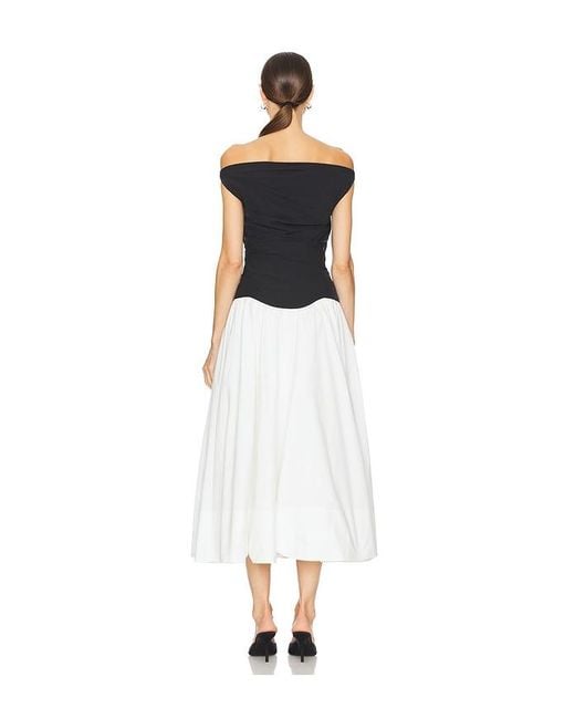 Jonathan Simkhai White Cersei Off Shoulder Midi Dress