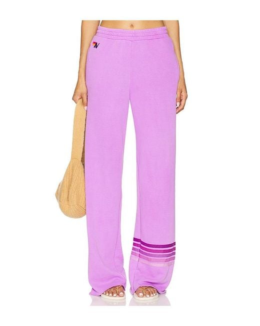 Aviator Nation Rugby Stitch スウェットパンツ Purple