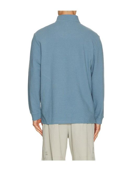 Vintage Summer Blue Performance Diamond Tech Quarter Zip for men