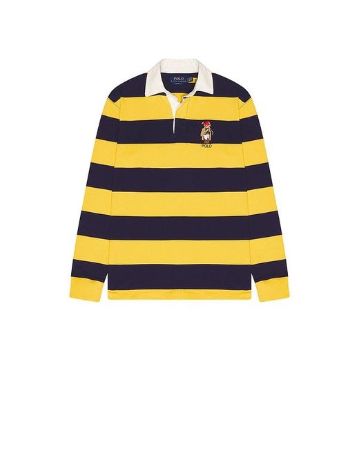 Polo Ralph Lauren Multicolor Long Sleeve Jersey Knit Society Bear Rugby Shirt for men