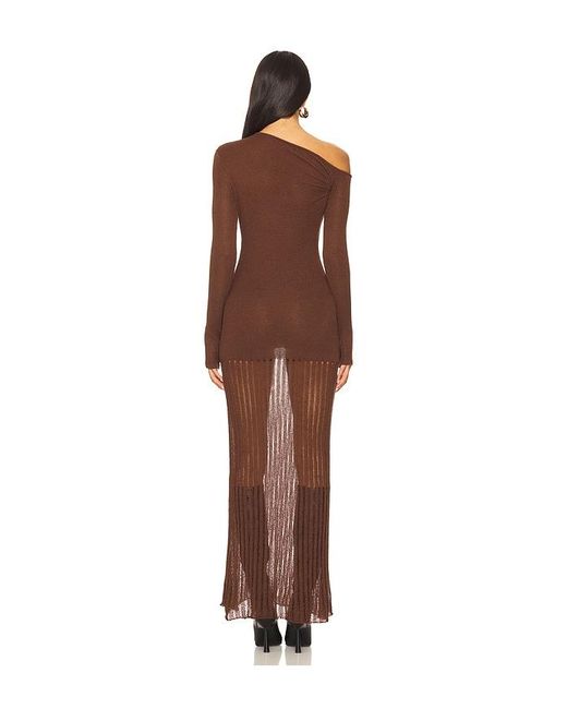 Seven Wonders Brown Greta One Shoulder Maxi Dress