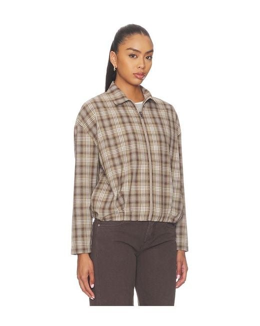 LNA Brown Vivienne Zip Up Jacket