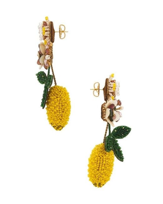 Deepa Gurnani Metallic Lemon Earrings