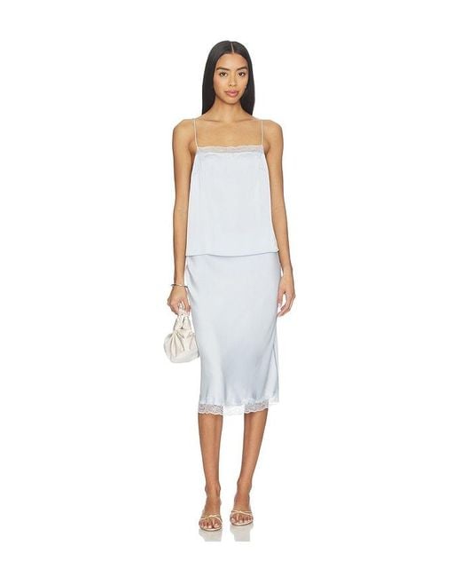 RUE SOPHIE White Alva Lace Hem Skirt