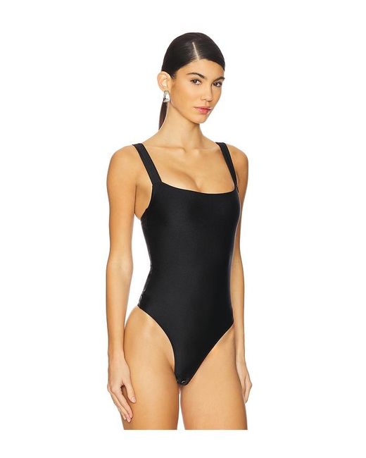 GOOD AMERICAN Black Compression Shine Bodysuit