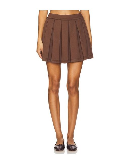 Nubyen Brown Madison Joy Mini Pleated Skirt