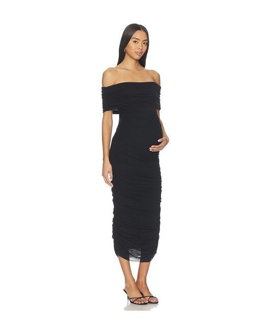 BUMPSUIT Black Sleeveless Off The Shoulder Mesh Dress