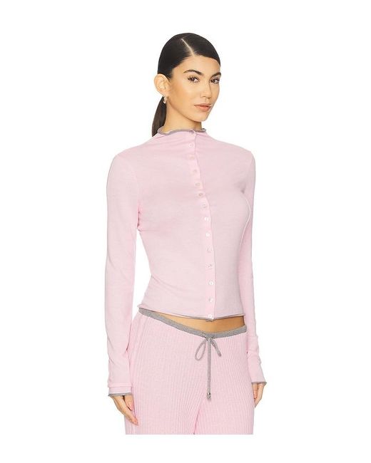 Frankie's Bikinis Pink Leo Knit Cardigan