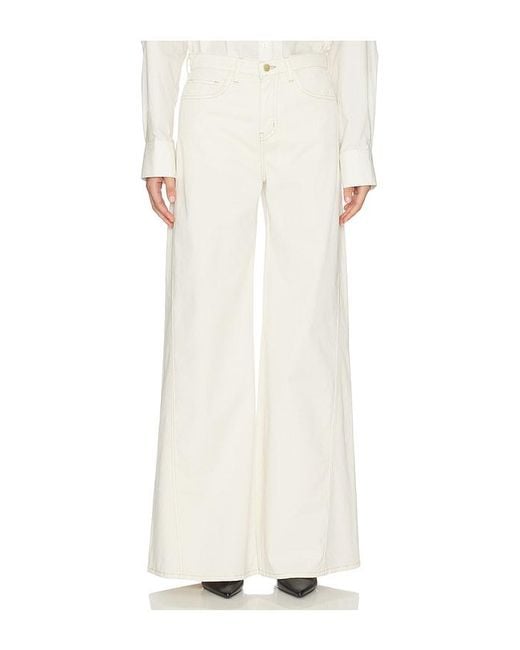L'Agence White Beau High Rise T-Seam Wide Leg Jean