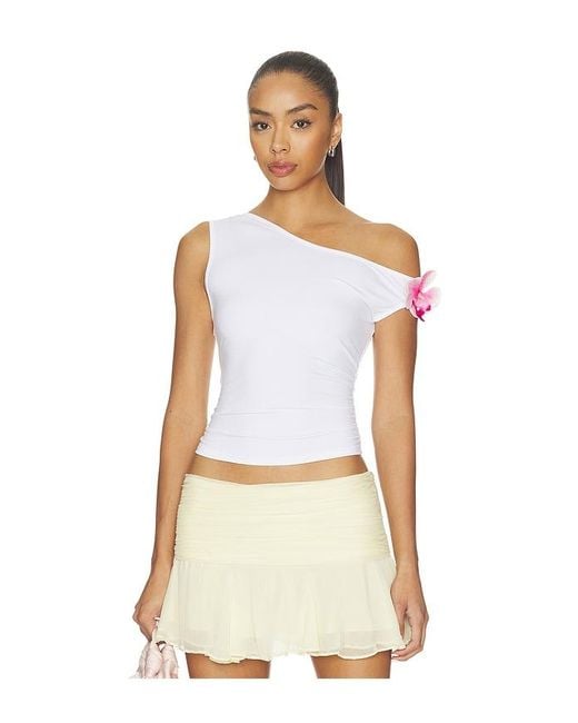 MORE TO COME White Neha Asymmetrical Top