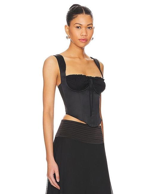 GUIZIO Black Ruched Cup Bustier Top